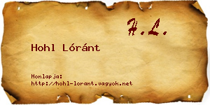 Hohl Lóránt névjegykártya