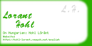 lorant hohl business card